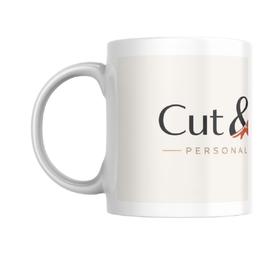Caneca personalizada Cut&Put na cor branca