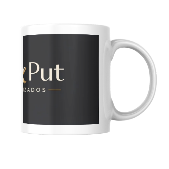 Caneca personalizada Cut&Put na cor preta