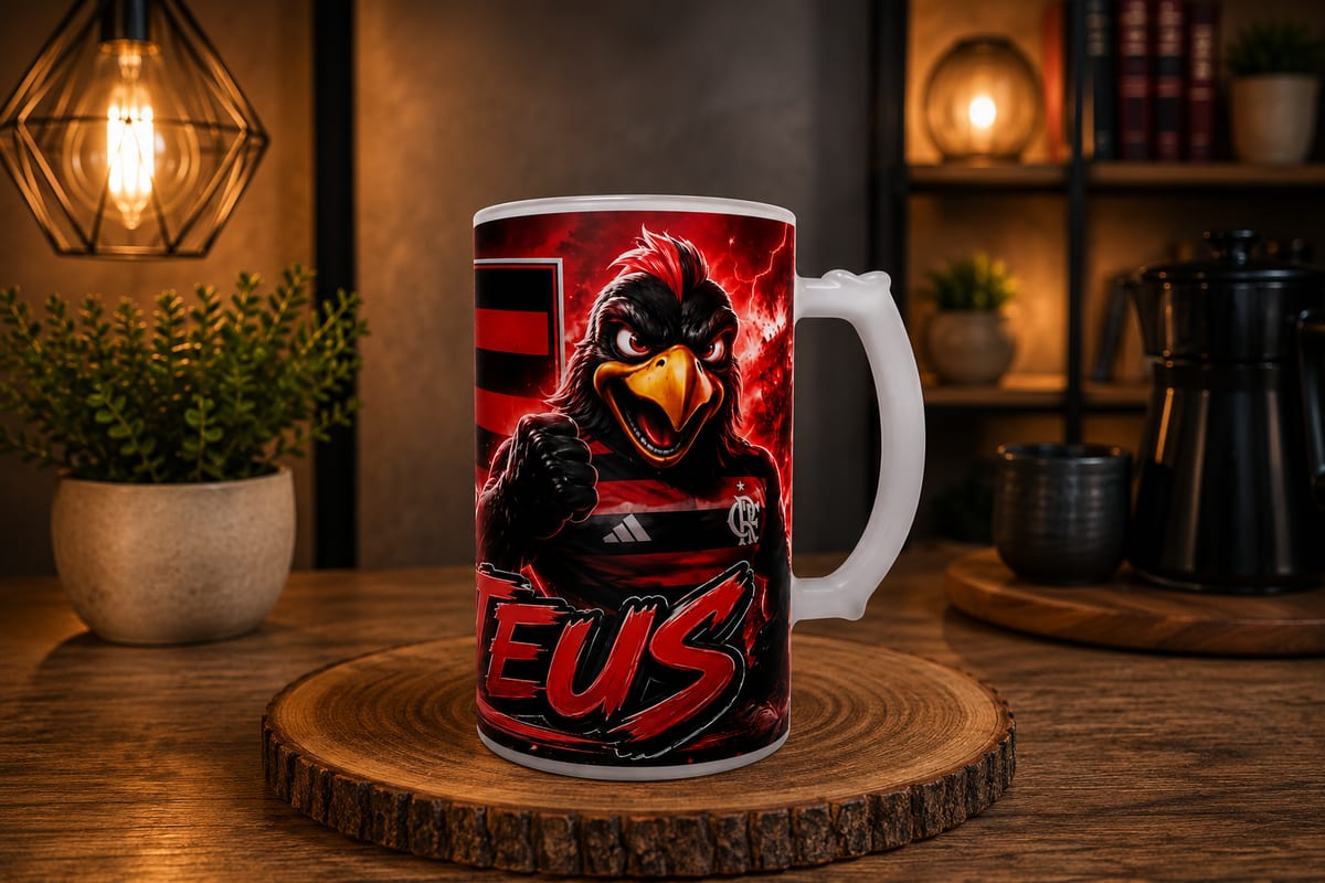 Caneca chop personalizada com arte em sublimação de alta definição